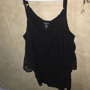 Torrid black with lace detail top